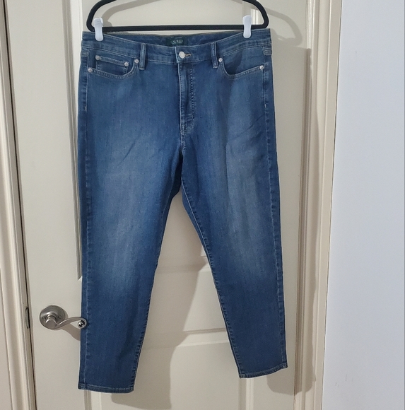 Lauren - Ralph Lauren Med Wash Skinny Jeans Plus Size NWOT - Picture 1 of 5